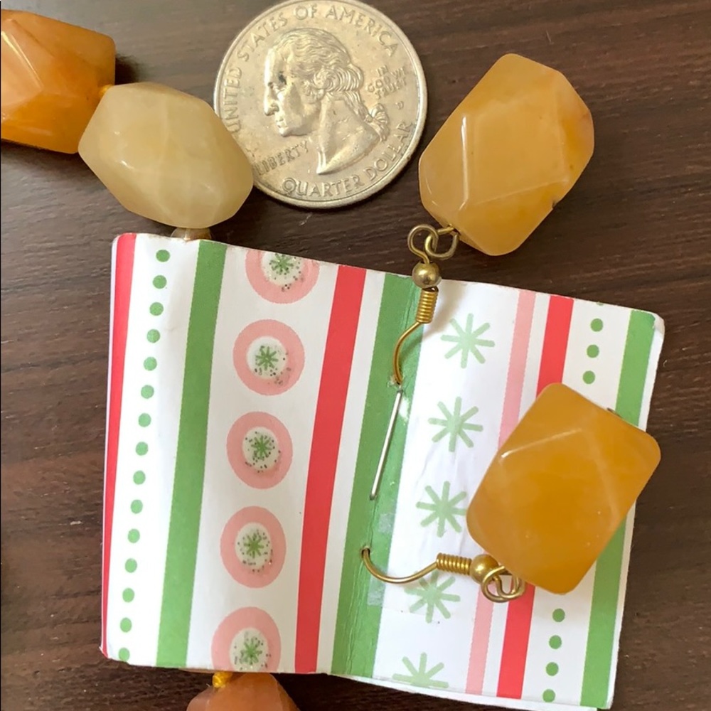 Stone onyx necklace +earnings - Picture 2 of 5